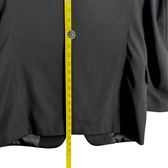 Evan Picone Black Two Button Closure Notched Lapels Flap Pockets Blazer 41L - Picture 10 of 11